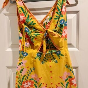 Chelsea & Violet Vibrant Yellow and Green Floral Dress